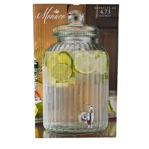 Monaco Clear Glass Dispenser with Silver Spigot